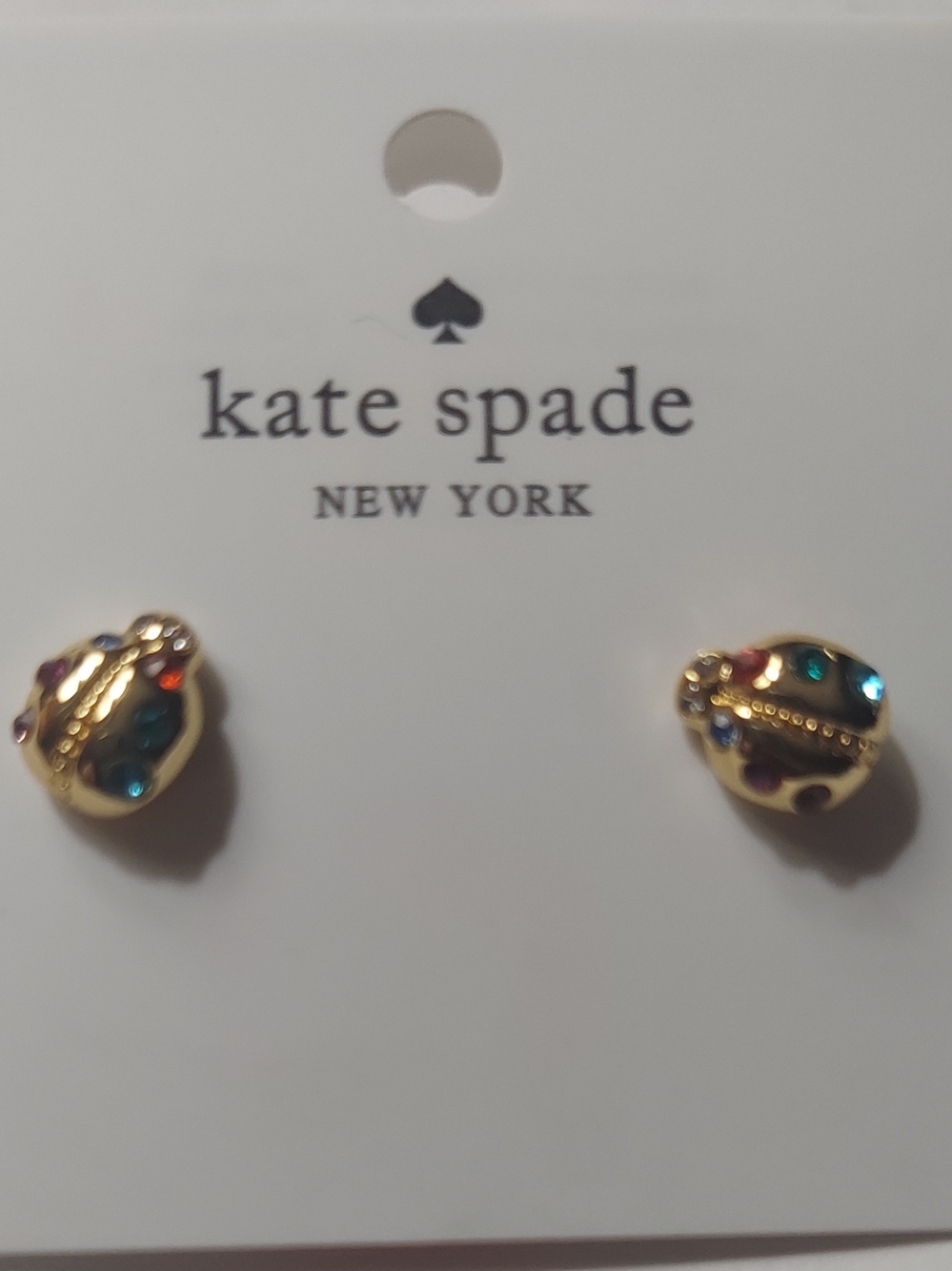 kate spade Gold Tone Multicolor Ladybug Stud Earrings